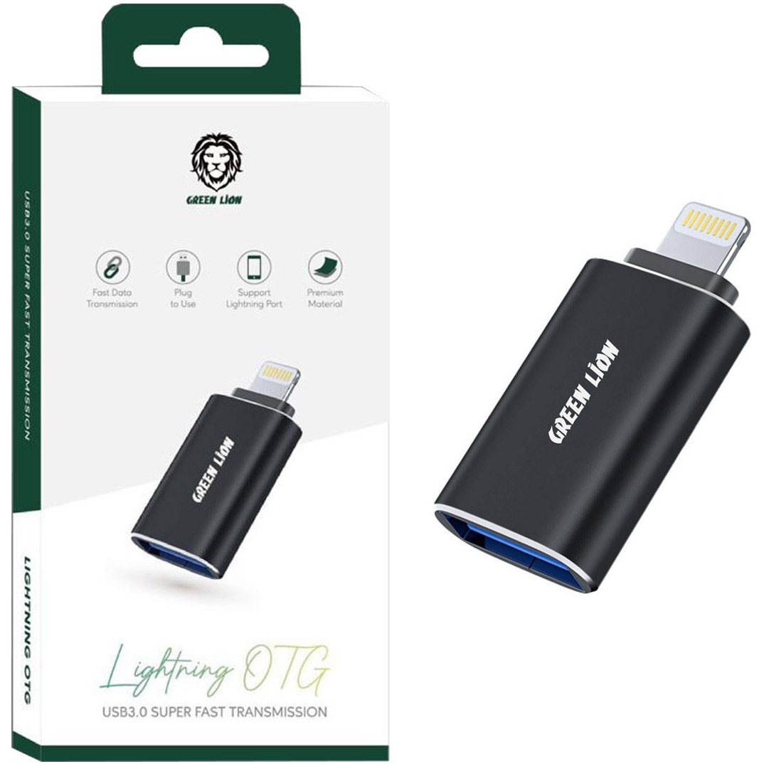 تبدیل لایتنینگ به یو اس بی گرین Lightning to USB 3.0 OTG ا Lion Lightning to USB 3.0 OTG