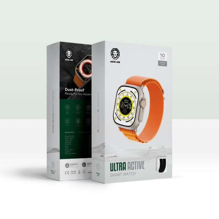 ساعت هوشمند گرین لاین Ultra Active تیتانیومی Green Lion Ultra Active Smart Watch Titanium with Orange Band GNSW49-A