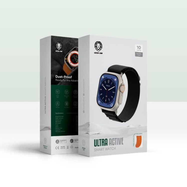 ساعت هوشمند گرین لاین Ultra Active تیتانیومی Green Lion Ultra Active Smart Watch Titanium with Orange Band GNSW49-A