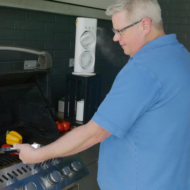 پنکه دوقلو رومیزی مدل مه پاش | لذت خنکی دوچندان در گرمای تابستان