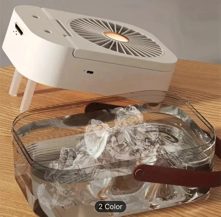 پنکه رومیزی مه پاش و چراغ خواب مدل Dual Spray