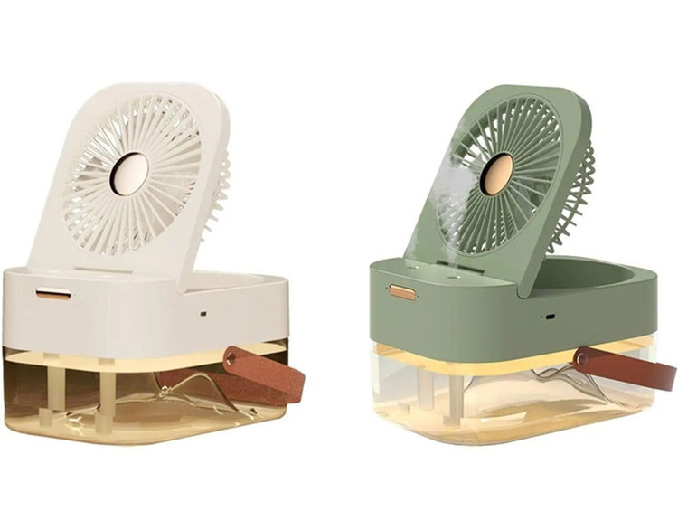 پنکه رومیزی مه پاش و چراغ خواب مدل Dual Spray