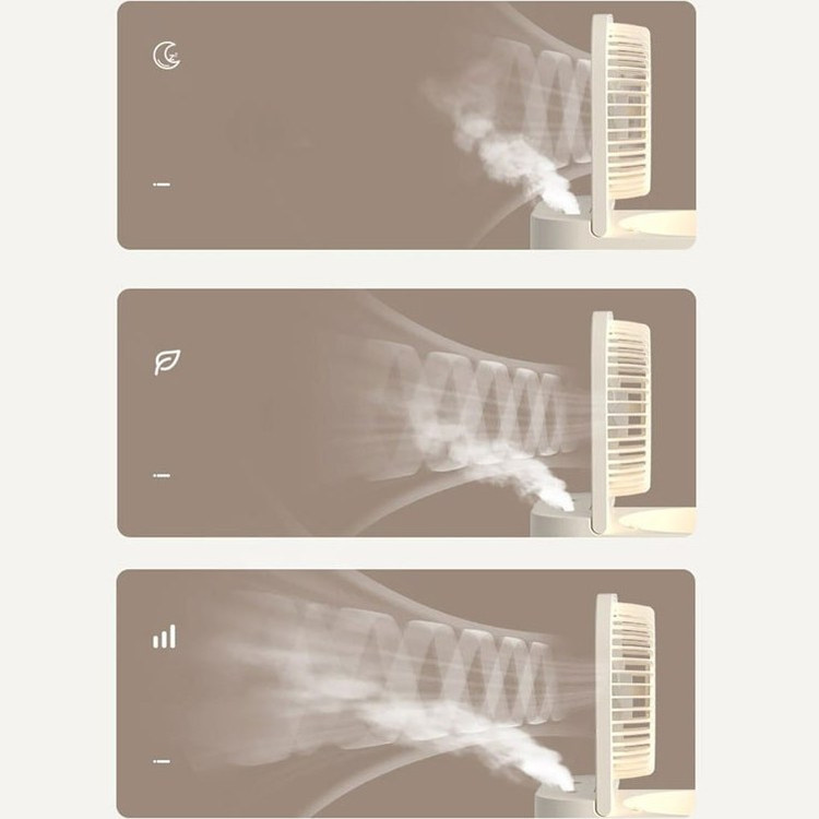پنکه رومیزی مه پاش و چراغ خواب مدل Dual Spray