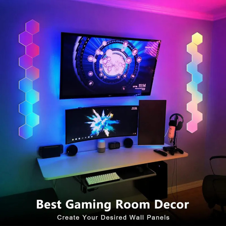 چراغ دیواری گیمینگ مدل کندویی 6 تایی RGB