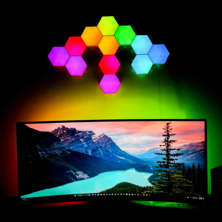 چراغ دیواری گیمینگ مدل کندویی 6 تایی RGB