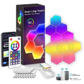 پنل LED دیواری هوشمند شش ضلعی مدل 10 تکه | نورپردازی مدرن و خلاقانه RGBIC