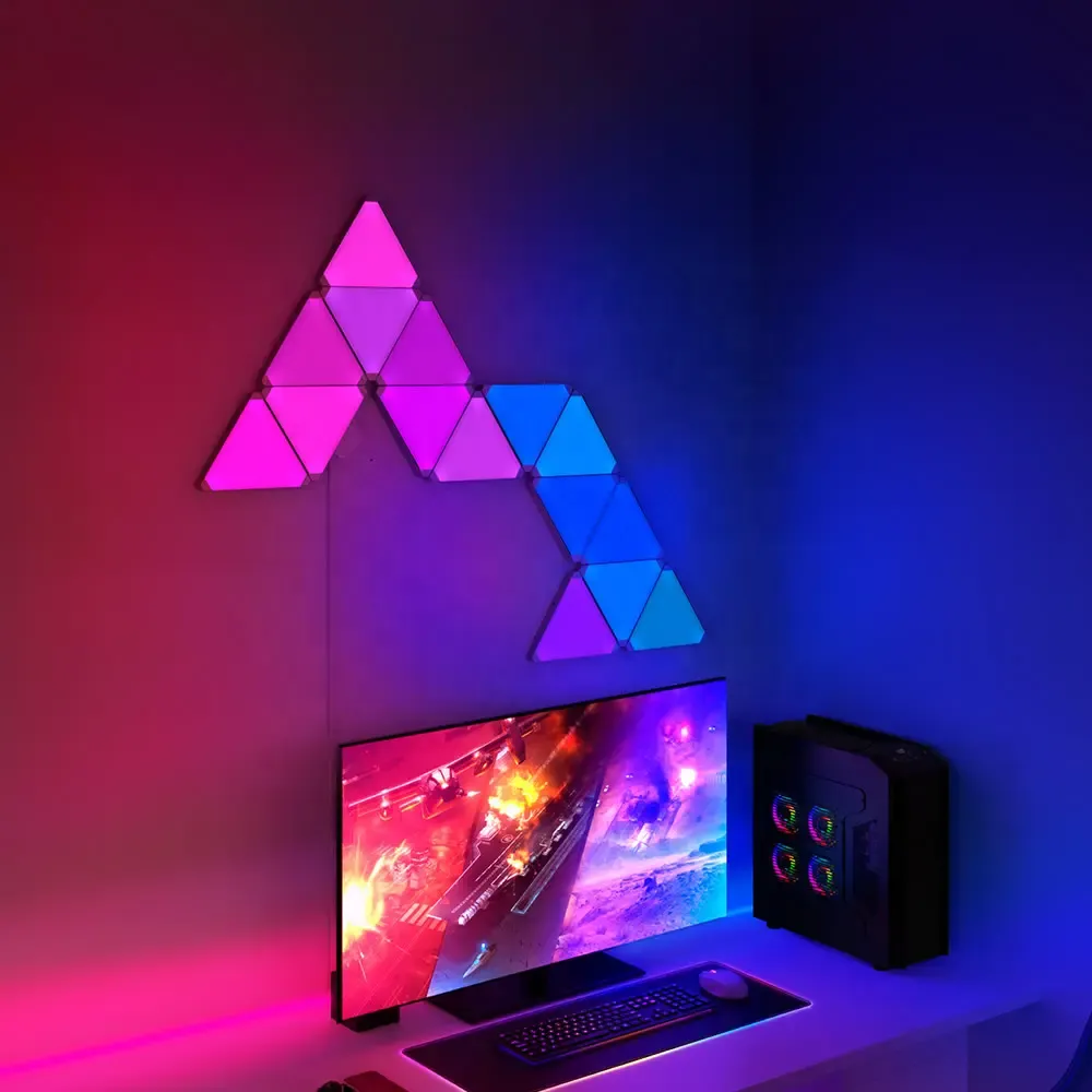 پنل LED دیواری هوشمند مثلثی: نورپردازی تعاملی با فناوری RGB-IC