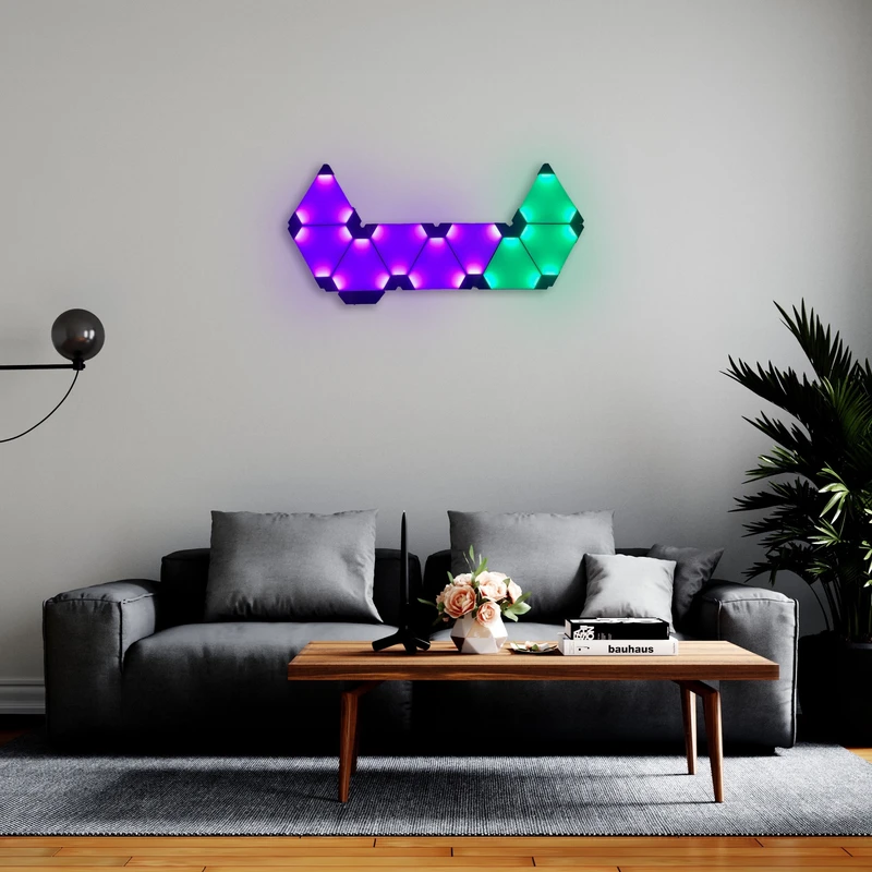 پنل LED دیواری هوشمند مثلثی: نورپردازی تعاملی با فناوری RGB-IC
