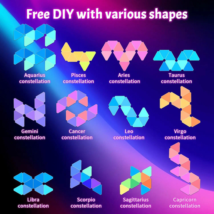 پنل LED دیواری هوشمند مثلثی: نورپردازی تعاملی با فناوری RGB-IC
