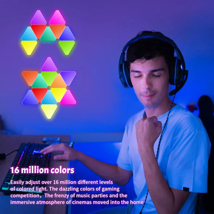 پنل LED دیواری هوشمند مثلثی: نورپردازی تعاملی با فناوری RGB-IC
