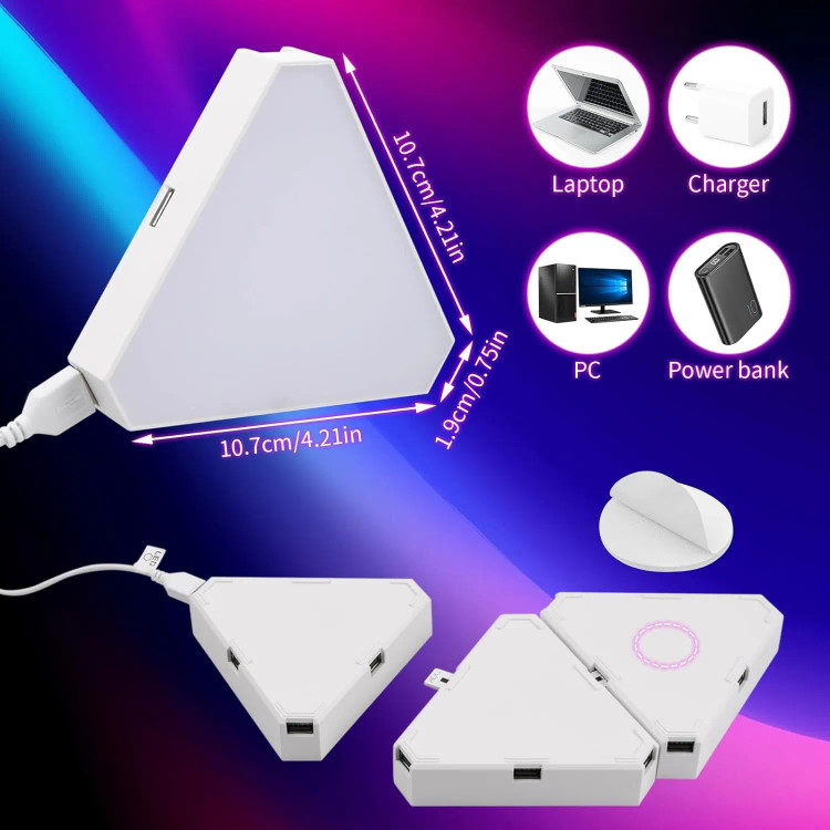 پنل LED دیواری هوشمند مثلثی مدل 8 تکه