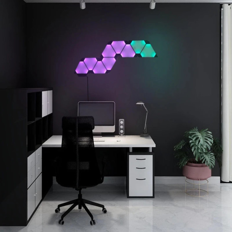 پنل LED دیواری هوشمند مثلثی مدل 8 تکه
