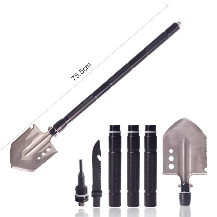 تصویر و اندازه بیل و تجهیزات چند منظوره به همراه جعبه و وسایل