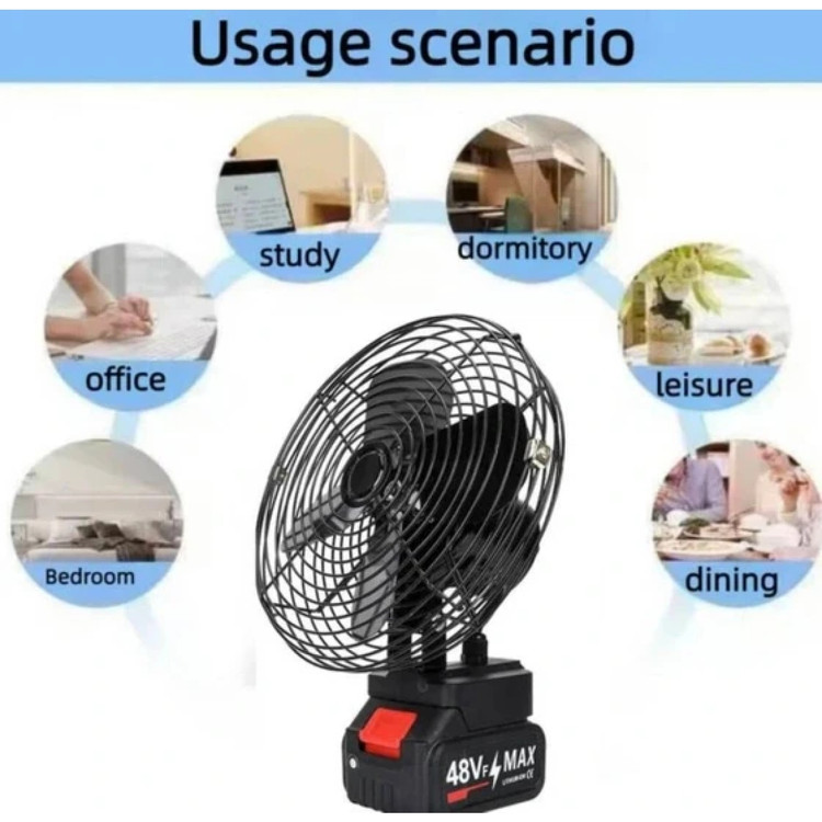 پنکه شارژی رومیزی مدل FAN LITHIUM | بدنه فلزی و موتور توربو با باتری لیتیومی